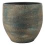 Pot à plantes en céramique AETIOS dégradé, bleu-or, 16cm, Ø17cm
