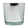 Pot à plantes en verre ALENA SHINY, argent brillant, 16cm, Ø17cm