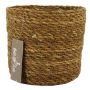 Corbeille à fleurs AMPARO, zostère, beige, 12,5cm, Ø14cm