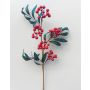 Branche de sorbier des oiseaux en plastique BERNFRIEDE avec des fruits, rouge, 55cm
