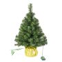 Mini sapin artificiel VARSOVIE, sac doré, LEDs, 60cm, Ø40cm