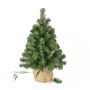 Mini sapin artificiel VARSOVIE, sac de jute, LEDs, 60cm, Ø40cm