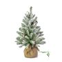 Faux sapin VIENNE, pommes de pin, sac de jute, neige, 60cm, Ø40cm