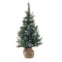 Arbre de Noël artificiel CEDO, sac en jute, pommes de pin, baies, LEDs, vert-argenté, 90cm
