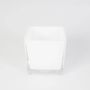 Verre à bougie KIM EARTH, blanc, 10x10x10cm