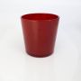 Pot à plantes en verre ALENA, rouge, 19cm, Ø18,5cm