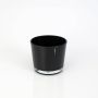 Porte-bougie ALENA, verre, noir, 8,5cm, Ø10cm