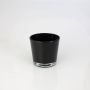 Pot à plantes en verre ALENA, noir, 10,5cm, Ø11,5cm