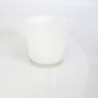 Pot à plantes en verre ALENA, blanc, 19cm, Ø18,5cm