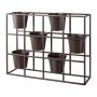 Séparation de pièce en métal pour des plantes UTOPIA avec 6 pots à plantes, brun, 65x17x52cm