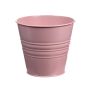 Pot à plantes rond MICOLATO avec rainures, zinc, rose, 12cm, Ø13,5cm