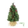 Petit sapin artificiel BUCAREST, sac de jute, décoré, 45cm, Ø25cm