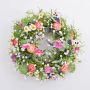 Couronne printanière artificielle FELICIA, pensée, renoncule, multicolore, Ø30cm