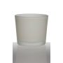 Porte-bougie ALENA FROST, verre, blanc mat, 9cm, Ø10cm