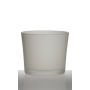 Pot à plantes en verre ALENA FROST, blanc mat, 12,5cm, Ø14,5cm