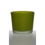 Porte-bougie ALENA FROST, verre, vert pomme mat, 9cm, Ø10cm
