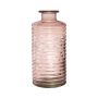 Vase bouteille en verre STUART avec rainures, rose pâle-transparent, 31cm, Ø14,5cm
