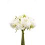 Bouquet de pivoines en tissu WILO, blanc-vert, 25cm