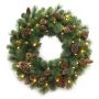 Couronne de Noël artificielle KERRY, pommes de pin, LEDs, vert, Ø60cm