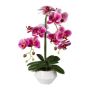 Fleur en plastique Orchidée Phalaenopsis KASDA, pot en céramique, racines, rose fuchsia, 50cm