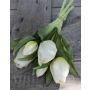 Bouquet de tulipes artificielles LEANA, blanc-vert, 30cm, Ø20cm