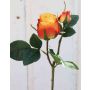Rose artificielle RENESMEE, jaune-rouge, 45cm, Ø6cm