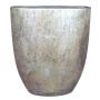 Vase à fleurs en céramique AGAPE ovale avec veinure, or, 51x17x57cm