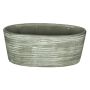 Coupe décorative en céramique ADELPHOS, ovale, rainures, gris-marron, 33x15x15cm