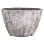 Pot pour orchidées en céramique ADELPHOS, ovale, aspect pierre, gris foncé-blanc, 32x14,5x22,5cm
