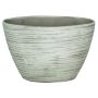 Pot pour orchidées en céramique ADELPHOS, ovale, rainures, blanc-gris clair, 32x14,5x22,5cm