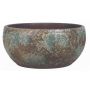 Coupe décorative en céramique TSCHIL, rustique, dégradé, marron-vert, 13cm, Ø28cm