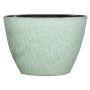 Cache-pot en céramique ovale ELIEL, moucheté, vert menthe-blanc, 32x15x22cm