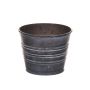 Pot à plantes rond MICOLATO avec rainures, zinc, gris, 9cm, Ø11,5cm