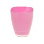 Vase à fleurs YULE, verre, rose, 17x13,5x13,5cm