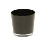 Pot à plantes ALENA, verre, noir, 9,5cm, Ø11,5cm