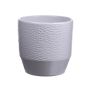 Cache-pot en céramique BIHAM, motif martelé, gris clair, 13,2cm, Ø13,5cm