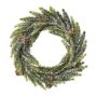 Couronne décorative d'épicéa HOBRA, pommes de pin, enneigé, vert, Ø25cm
