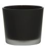 Bougeoir en verre ALENA FROST, noir mat, 9cm, Ø10cm