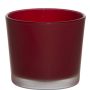 Bougeoir en verre ALENA FROST, rouge mat, 9cm, Ø10cm