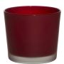 Pot de fleurs en verre ALENA FROST, rouge mat, 12,5cm, Ø14,5cm