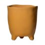 Pot à plantes CATIA avec pieds, céramique, orange-marron, 10cm, Ø12cm