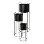 Pot de fleurs rond SULOLA avec un support en métal, noir, 19x50cm, 23x65cm, 28x80cm