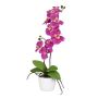 Fleur décorative Orchidée Phalaenopsis MORLEK, pot en céramique, racines, rose fuchsia, 60cm