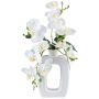Orchidée Phalaenopsis artificielle DRUKLON, vase en céramique, racines, blanc, 40cm
