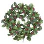 Couronne décorative de houx LENVI, baies, givré, vert-rouge, Ø25cm