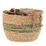 Corbeille / cache-pot UPALI, zostère liée, 2 poignées, beige-vert, 26cm, Ø30cm