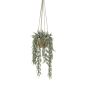 Suspension d'eucalyptus artificiel RAMINA, pot en céramique doré, vert-gris, 75cm