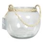 Vase boule en verre DAVY avec anse, transparent, 15cm, Ø18cm