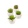 Succulentes artificielles LOYE dans un pot en marbre, 4 pièces, vert, 13-15cm