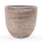 Cache-pot en céramique KAMUNI, rayures verticales, gris-vert, 17cm, Ø19cm